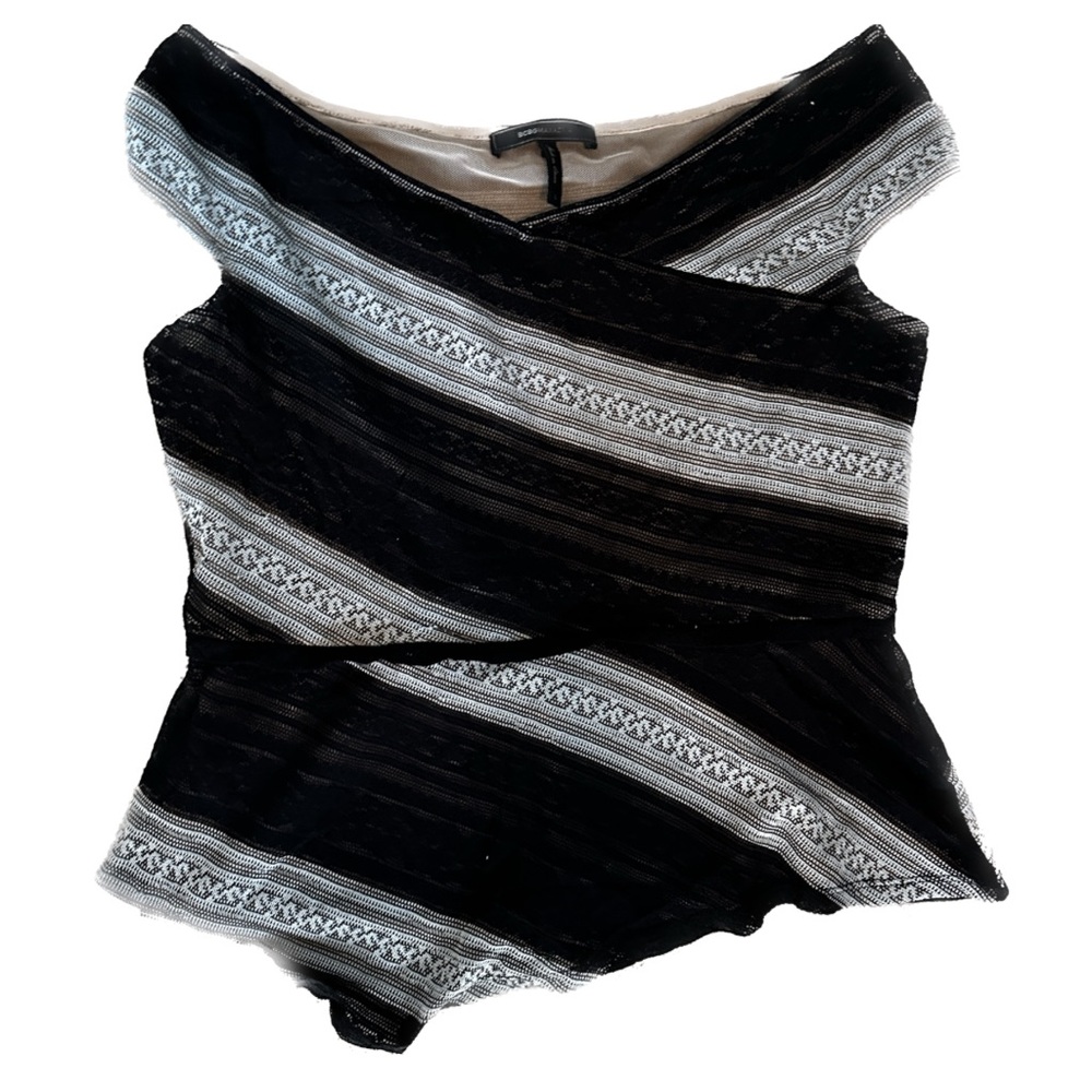 BCBG Off Shoulder Patterned Top